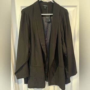 NWT Torrid Black Blazer Women’s Longline Crepe Plus Size 4/4X Jacket Minimalist